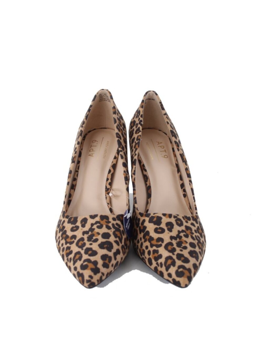 Apt 9 Heels Tinsleyy Cheetah Sz 9 M Brown Black Animal Print Fabric 3" Heels - Picture 2 of 9